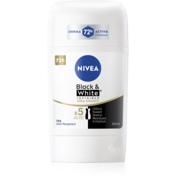 NIVEA Black & White Invisible Silky Smooth antiperspirant puternic - imagine 2